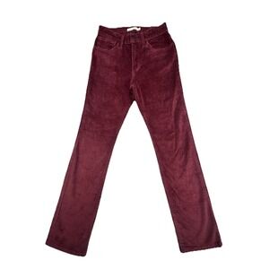 Levis 724 Burgundy Straight Leg High Rise Pants Women's Size 27